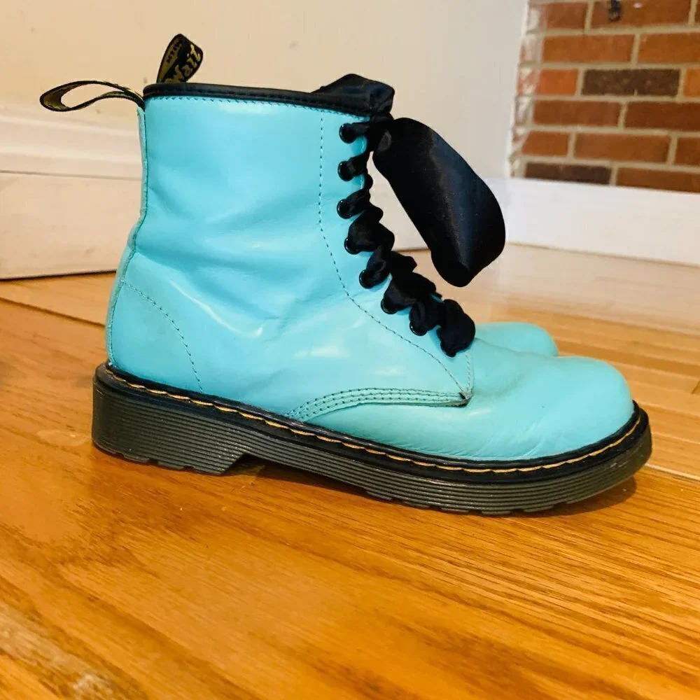 Dr Martens Junior 1460 Boot Size 3 Lace-up Zip Leather Comfy Ankle Bootie